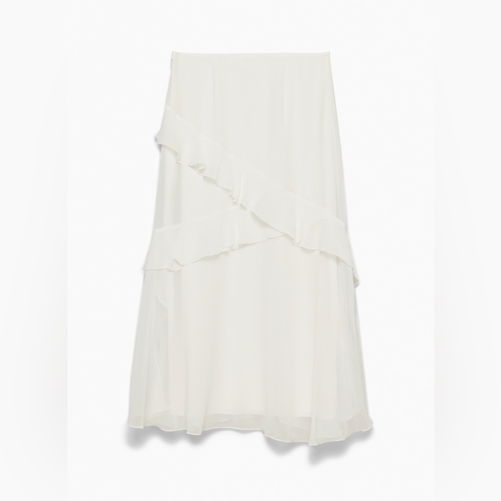 Aritzia Wilfred Ruffle Midi Vineyard Skirt NWT‎